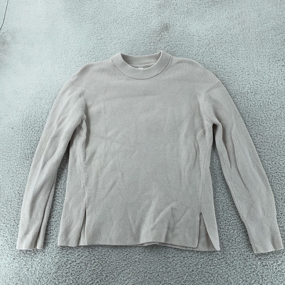 Lululemon Sweater‎ Women's 6 Merino Wool Blend Ribbed Crewneck Side Slit